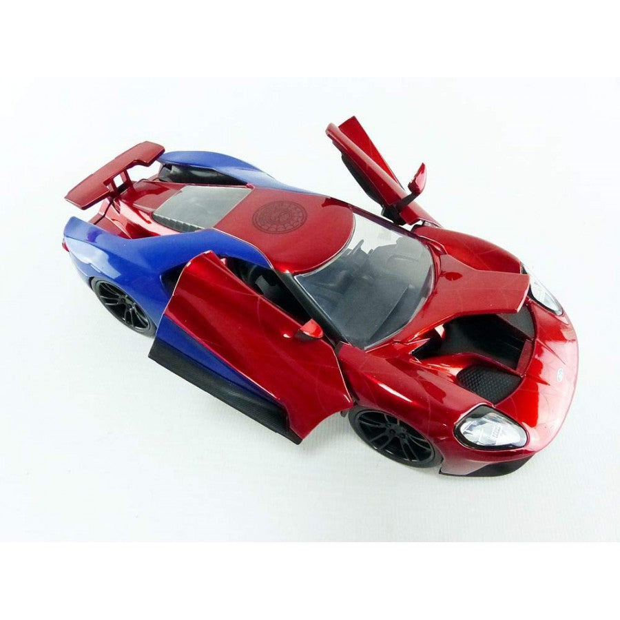 Jada 1:24 Spider-man & 2017 Ford GT with figure Diecast Model